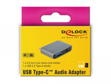 Delock Adaptador De Audio Usb Type-C Macho - Conector Estéreo Hembra 3,5 Mm + Usb 3.0 A Hembra