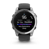 Smartwatch Garmin Fenix E Acero Inox Y Correa Negra  47mm