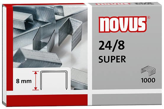 Novus 24/8 Super Caja De 1000 Grapas 24/8 Galvanizadas