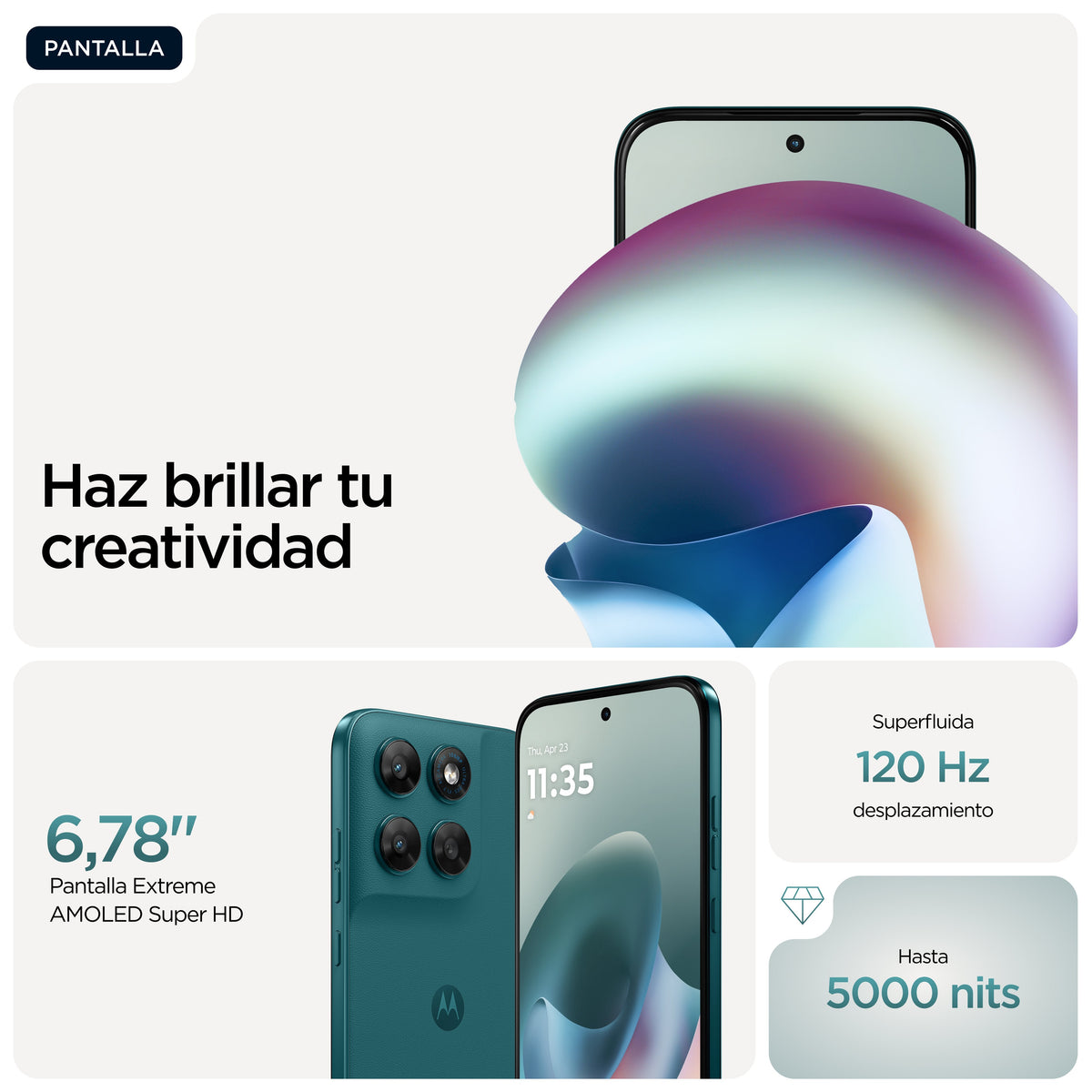 Motorola Moto G77 17,3 Cm (6.8") Ranura Híbrida Dual Sim Android 16.0 5g Usb Tipo C 8 Gb 128 Gb 5200 Mah Verde