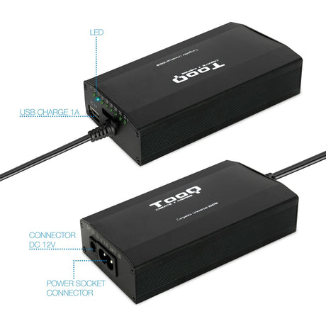 EAN 8433281006584 - TooQ TQLC-100BS01M adaptador e inversor de corriente Auto/Interior Negro imagen 3