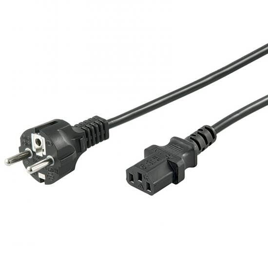 Cable Alimentacion Cee-7/7 Recto  Schuko A C13 Recto 3m Negro H05vv-F3g  1 Mm²