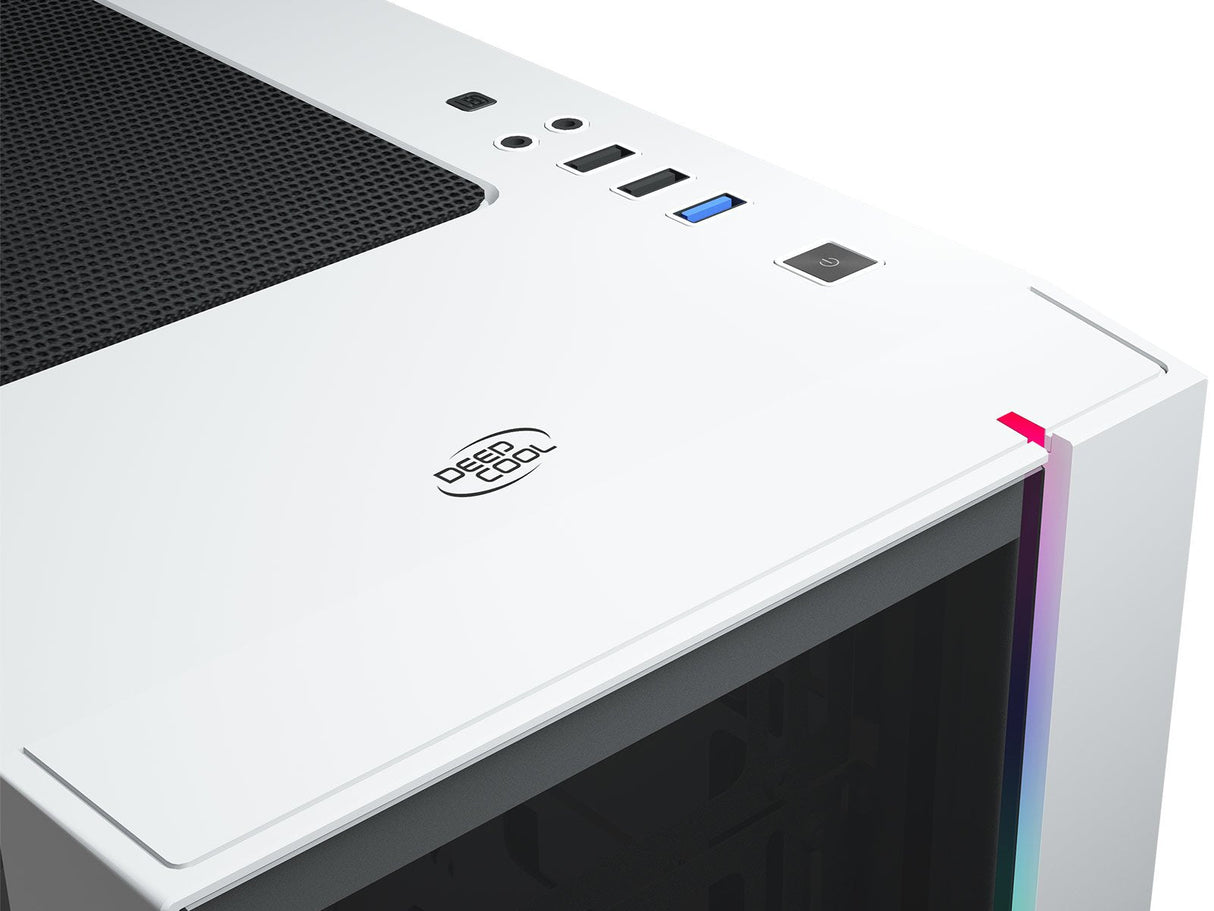 Caja Pc Deepcool E-Atx Matrexx 55 V3-Add Rgb 3f White Tempered Glass Bahias 2x3'5,2x2'5/1xusb3.0,2xusb2.0/Audio In/Out/Cristal Templado