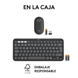 Teclado Español Logitech Pebble 2 Combo  Ratón Incluido Universal Rf Wireless + Bluetooth Qwerty Grafito