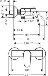 Hansgrohe Focus Mezclador Monomando De Ducha Vista Dn15 Cromo