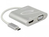 Delock Usb Type-C Splitter (Dp Alt Mode) > 1 X Hdmi + 1 X Vga Out