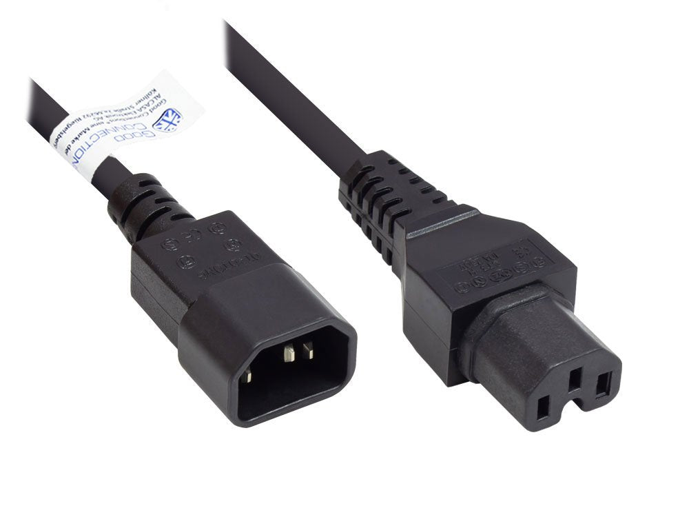 Good Connections P1450-S010 Cable De Transmisión Negro 1 M C14 Acoplador C15 Acoplador