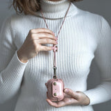 Woodcessories Aircase Airpod Pro Leather Necklace Case Old Rose