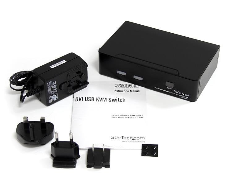 Kvm Startech 2 Puertos Dvi Dualhead Audio Usb 2.0