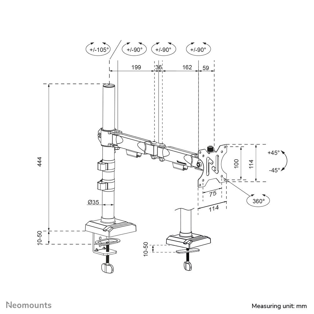 Soporte Neomounts Tis 10"-32" 1tft 4gelenk Negro Max.8kg