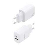 Aisens Cargador Gan 30w, 1xusb-C Pd3.0 Qc4.0, 1xusb-A Qc3.0, Blanco