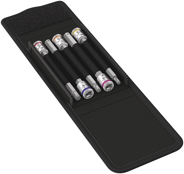 Llave De Tubo Wera 8740 A Hf 1 Socket 1366  Negro/Plateado, Socket 1366, 1/4", Métrico, 5 Cabezal(Es), 4,5,6,7,8 Mm, 1/4"