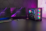 Caja Pc  Atx Mars Gaming Mcv5 Cristal Templado Panoramico Argb Gpu 416mm Negra