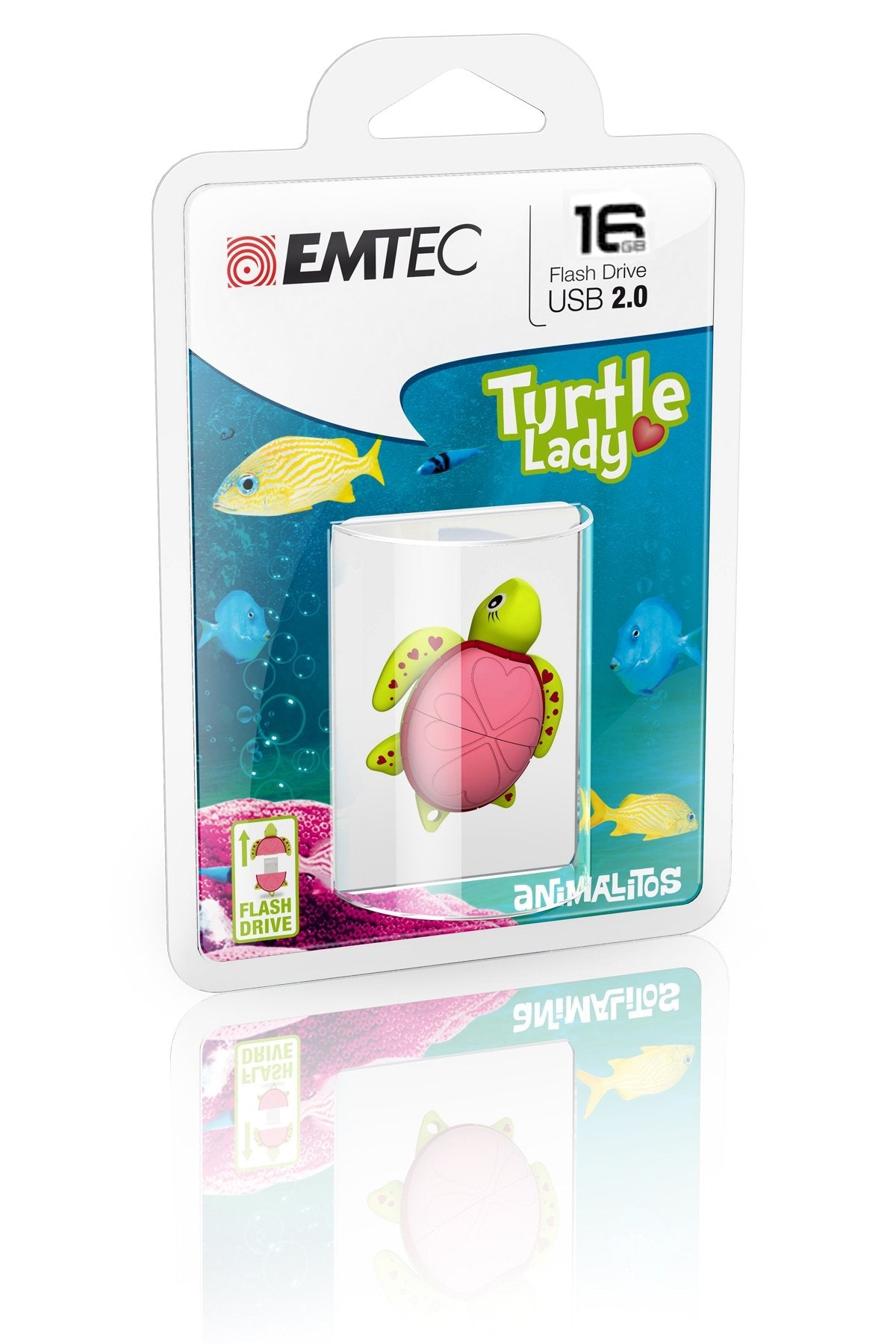 Pendrive Emtec Usb-Stick 16 Gb M335  Usb 2.0 Animalitos Lady Turtle