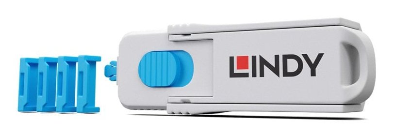 Hdmi Port Locks  Blue  4x + 1 Key