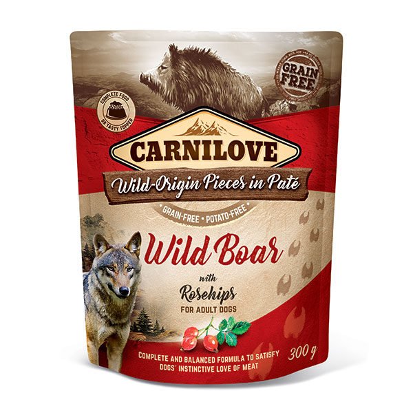 Carnilove Dog Pouch Wild Boar & Rosehips - Comida Húmeda Para Perros - 300g