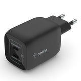 Cargador De Pared Belkin 2xusb-C 65w Pd 3.0, Pps, Negro Wch013vfbk