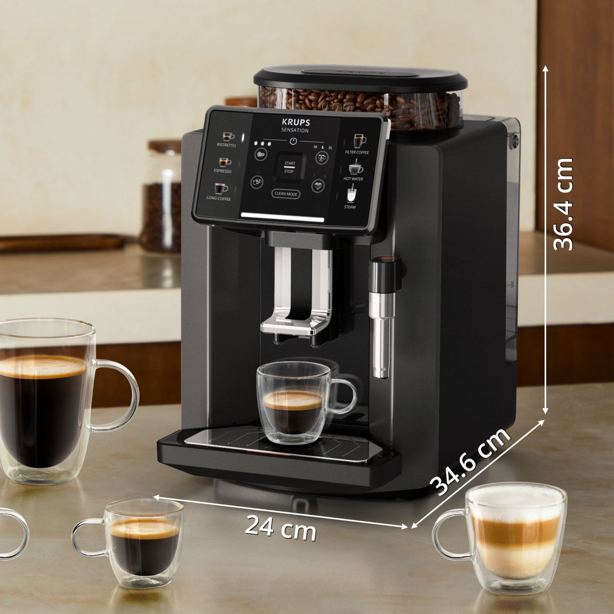 Krups Sensation Kaffeevollautomat Mit Milchschaumdüse Ea910810