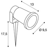 Slv Nautilus Spike Gartenstrahler 227410 Gu10 Ip65 M.Erdspi + 1,5m Zultg Schwarz