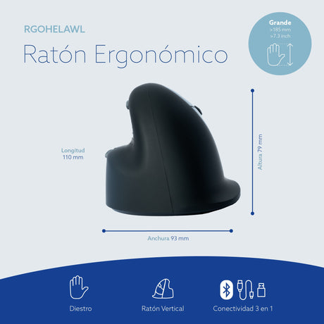 EAN 8719274490470 - R-Go Tools RGOHELAWL ratón mano derecha Óptico 2400 DPI imagen 11