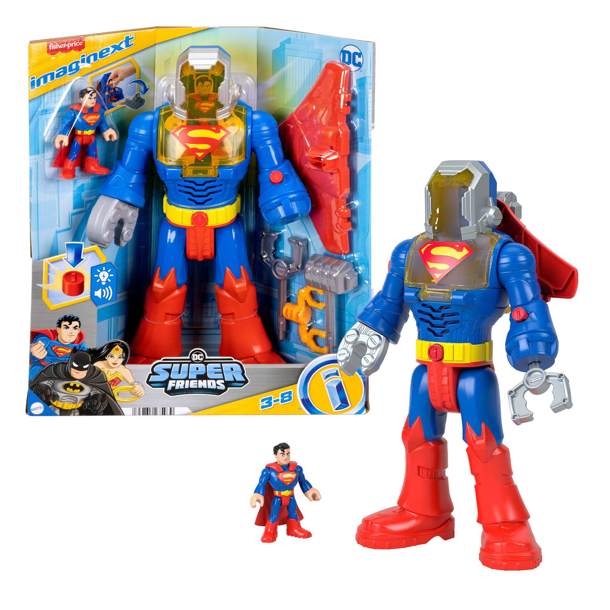 Figura De Juguete Fisher-Price Imaginext Dc Super Friends Superman Insider En Traje Exo   Jct47