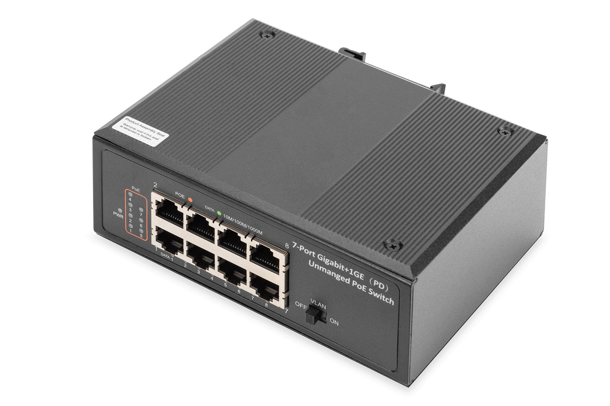 Digitus 7-Port Gigabit Indumrie Poe Switch Unmanaged + 1 Pd Port