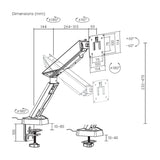 Aisens Soporte De Mesa Rgb Gaming Contrapeso Giratorio E Inclinable Para Monitor/Tv 16kg (3 Pivotes, 1 Brazo) De 17-49, Negro-Gris