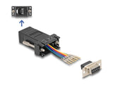 Delock 67077 D-Sub Hembra De 9 Pines A Rj12 Hembra, Kit De Montaje Negro