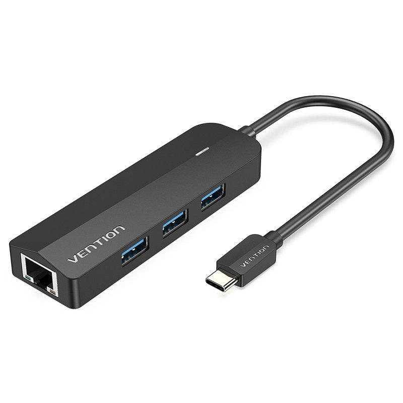 Docking Usb Tipo-C Vention Tgpbb 3xusb 1xrj45 1xmicro B Pd Negro