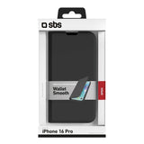 Sbs Wallet Stand Funda In Pu For Iphone 16 Pro, Negro