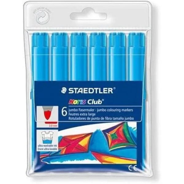 Staedtler Rotulador Grueso Noris Club Azul Claro Estuche De 6
