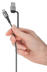 Cable Goobay 2in1 Usb 2m Plateado, Gris Espacial