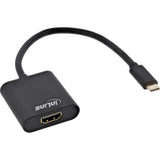 Adaptador Usb Inline, Usb Tipo C Macho A Hdmi Hembra (Modo Dp Alt), 4k2k, Negro, 0,2 M