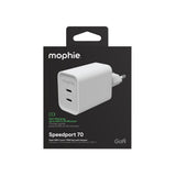 Zagg Mophie Fuente De Alimentación Gan 70w 2x Usbc 2026 Wei