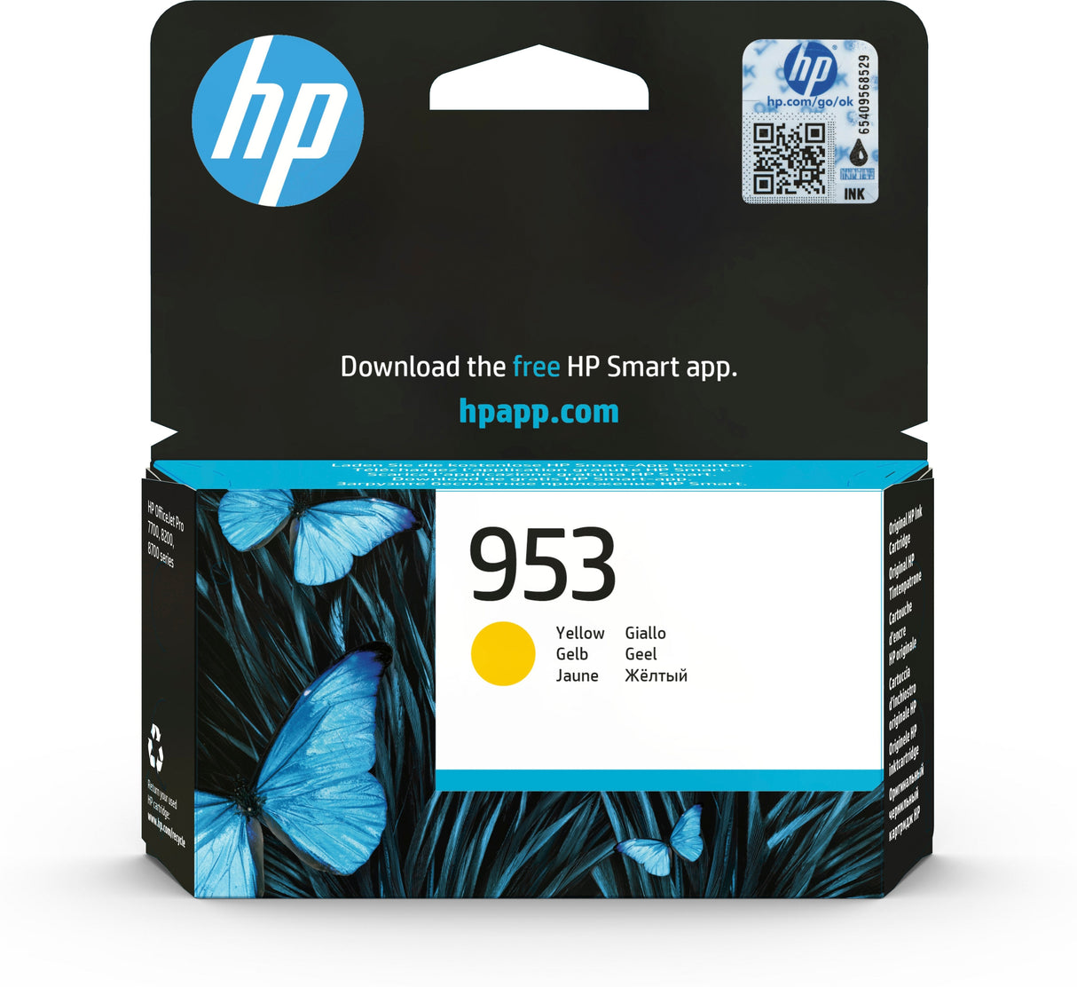 EAN 0725184104039 - HP 953 Yellow Original Ink Cartridge cartucho de tinta 1 pieza(s) Rendimiento estándar imagen 1