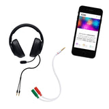 Nanocable Cable Adaptador Audio Jack 3.5mm Macho 4 Pines A 2x Jack 3.5mm Hembra 3 Pines 0.20m - Blanco