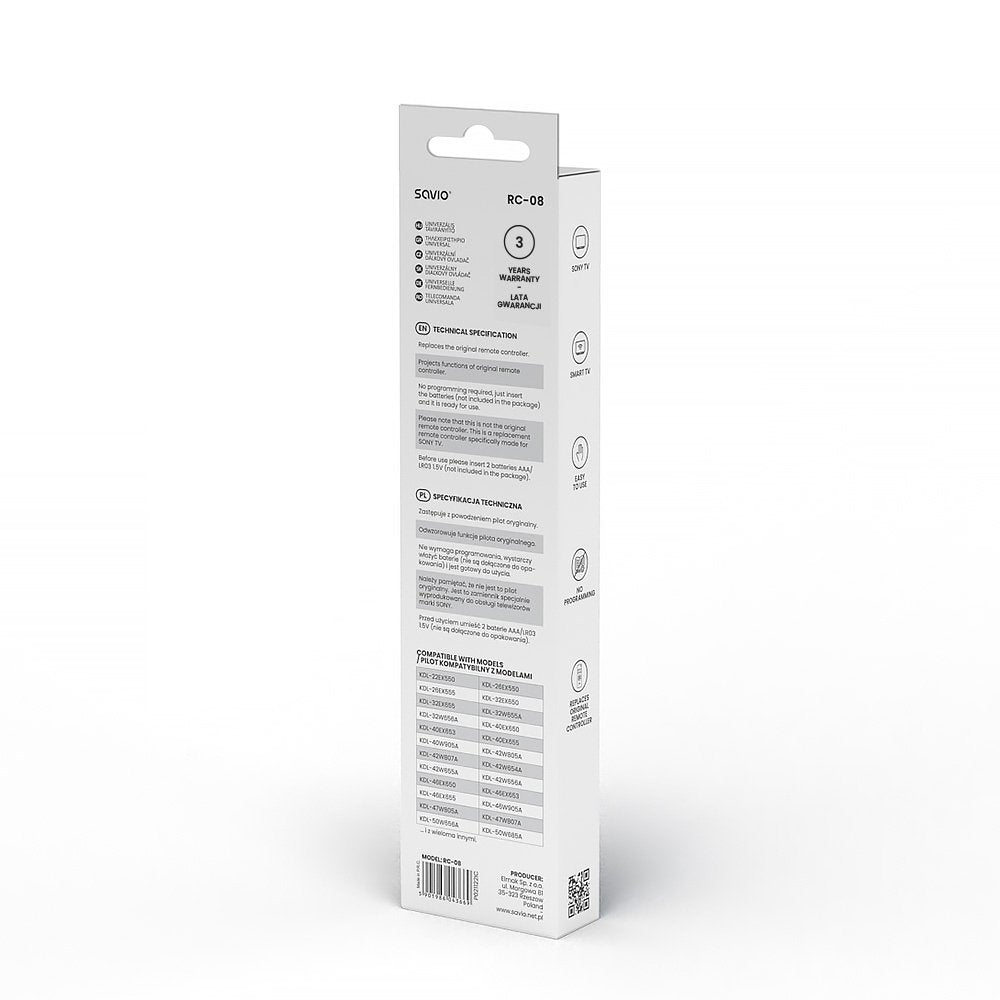 Savio Rc-08 Universal Control Remoto  / Replacement For Sony Tv