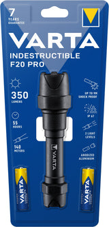 Varta Indestructible F20 Pro 6 Vatios Led Aluminio 350 Lúmenes X2 Aa