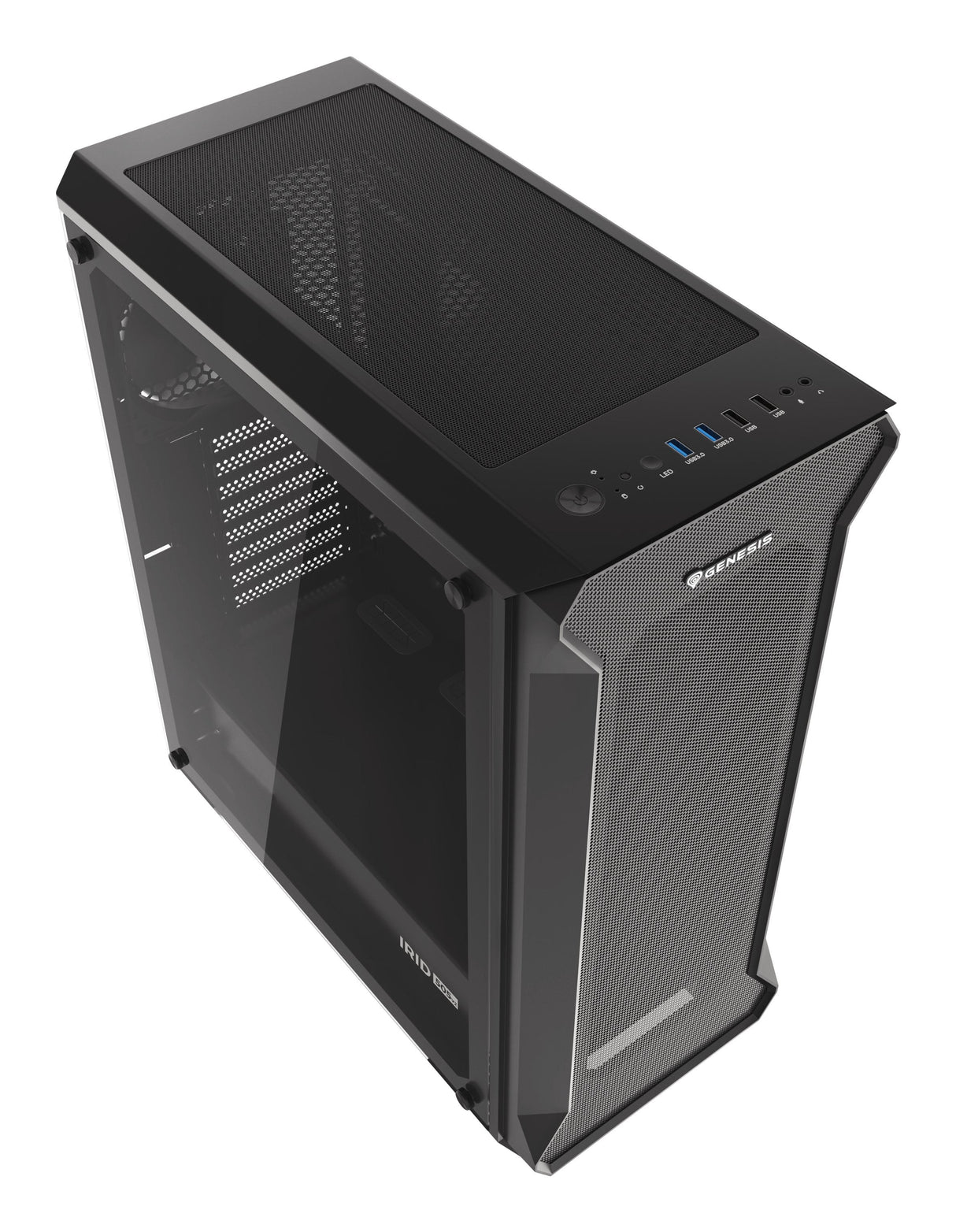 Caja Pc Natec Gaming Genesis Irid 505 Atx 2xusb 3.0 2xusb 2.0 S/F Cristal Templado