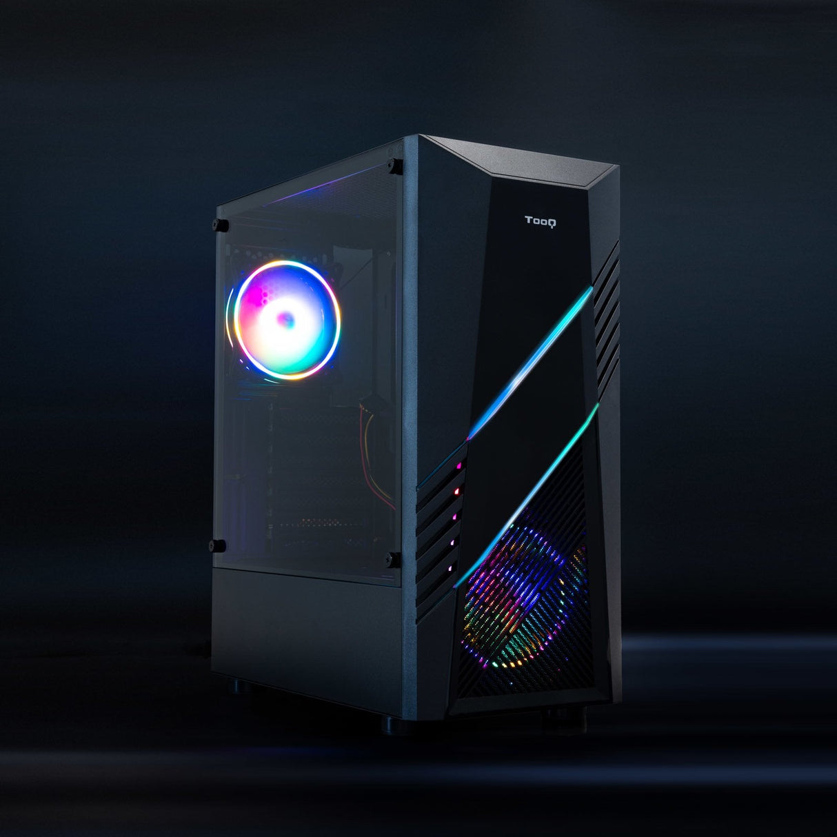 Tooq Biohazard Caja Semitorre Gaming Atx/Micro-Atx/Mini-Itx Rgb - Panel Lateral Cristal Templado - Tamaño Disco