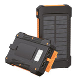 Bateria Externa Power Bank  8000  Solar 2 Puertos Usb-A De Control De Calidad Linterna Negro Naranja Logilink