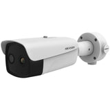 Cámara Bullet Ip Biespectro Térmica Y Óptica 384×288 25mm 12mm Wdr 120db E/S Alarma Audio Mic Anticorrosión Hikvision