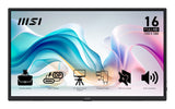 Msi Pro Mp165de E6, Monitor Led 39,6 Cm (15,6 Pulgadas), Negro, Fullhd, Ips, Hdmi, Usb-C, Altavoces 9s6-3pe50m-002