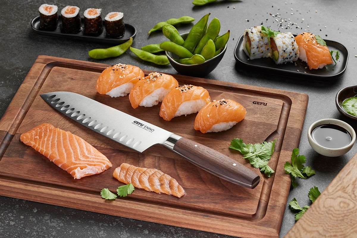 Gefu Enno Schneidebrett Mittel Mit Saftrille, Walnussholz