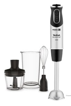 Tefal Blender Quickchef 3-In-1 Hb656838 Batidora De Mano, 1000 W, Número De Velocidades 20, Modo Turbo, Picadora, Negro