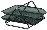 Bandeja Sobremesa Metálica Q-Connect Rejilla Gxa100 Negra 2 Bandejas 30x35x18,5cm