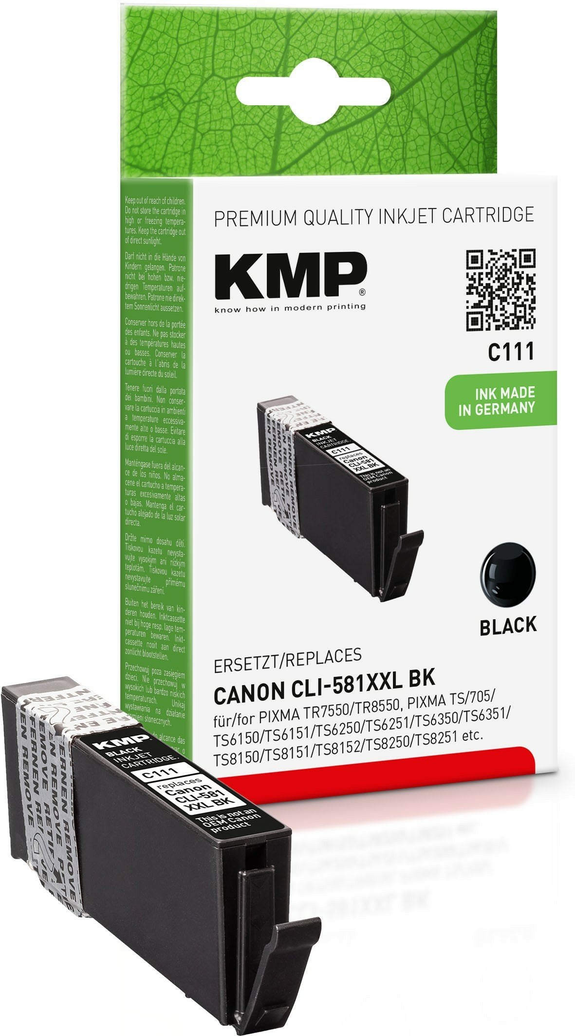 Tinta Kmp  Canon Cli-581xxl Negro 4590 S. C111 Compatible
