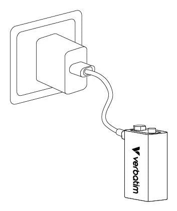 Verbatim 9v-Akku Mit Usb-C-Anschluss, Li-Ion