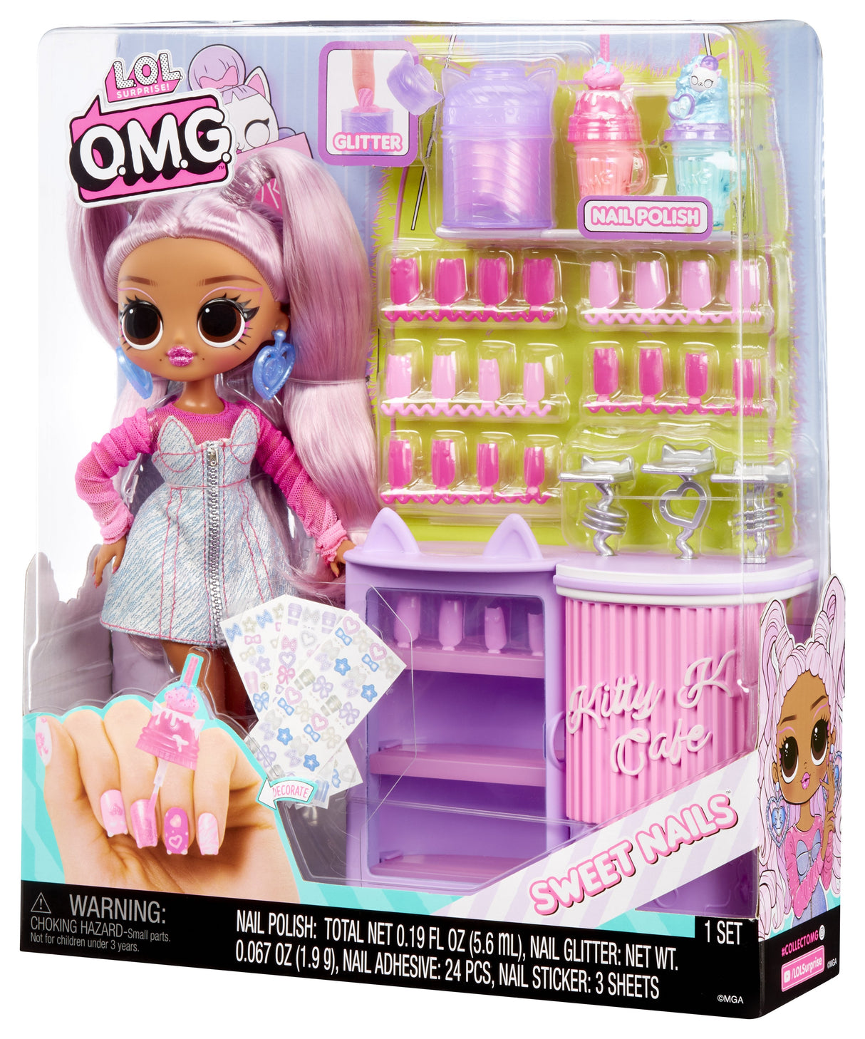 Muñeca Mga Entertainment L.Ol Surprise Omg Sweet Nails - Kitty K Café