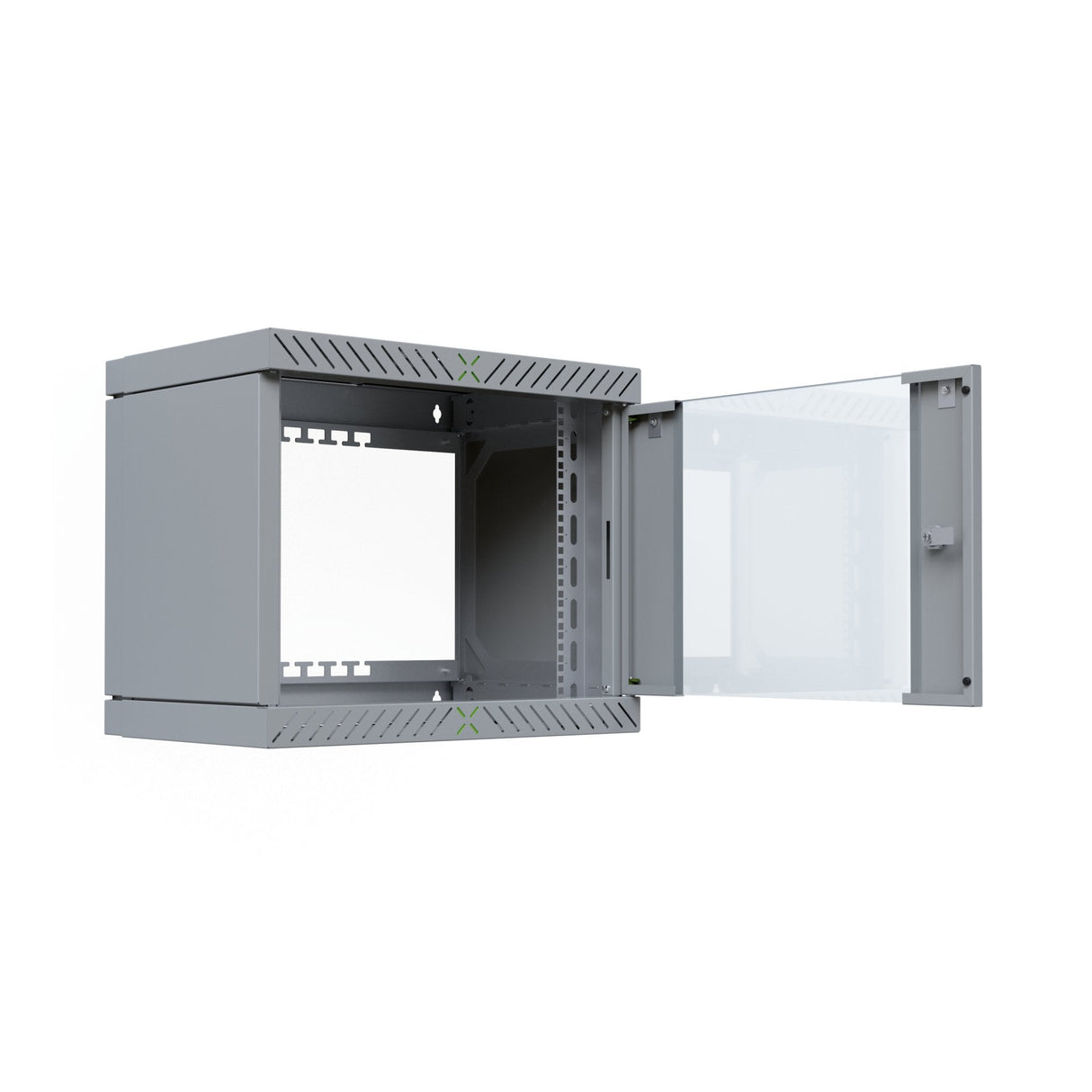 19" Wandgehäuse X-Rack Mit Glastür 400-600mm 9he Grau